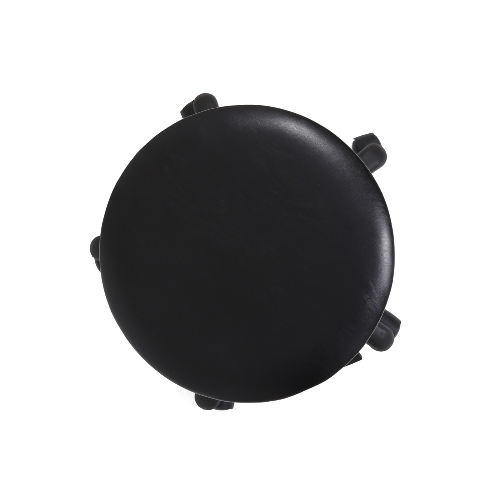 Scaun profesional, fara spatar - LABOR - imitatie piele neagra