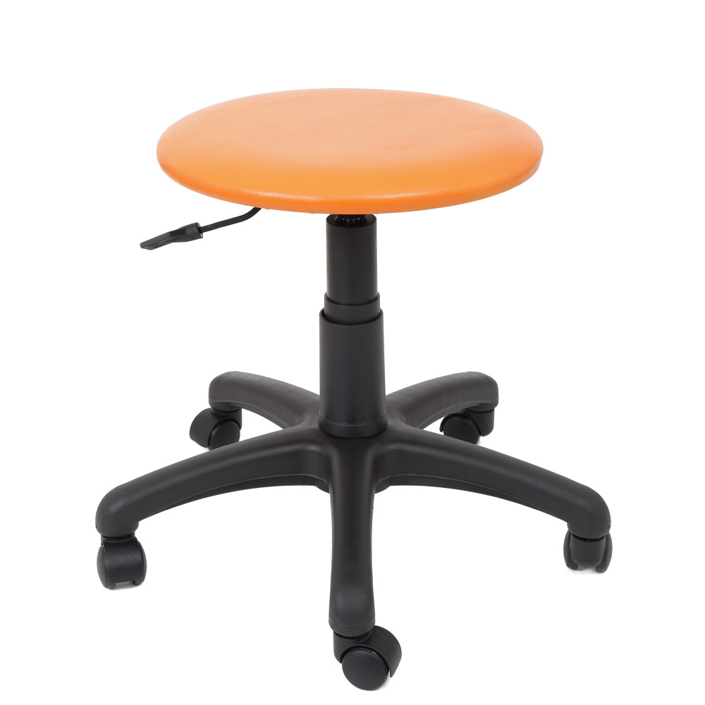 Scaun profesional, fara spatar - LABOR - imitatie piele portocaliu