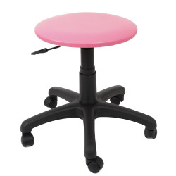 Scaun profesional, fara spatar - LABOR - imitatie piele roz Scaun profesional, fara spatar - LABOR - imitatie piele roz