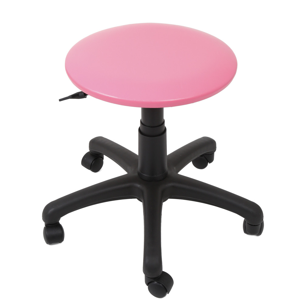 Scaun profesional, fara spatar - LABOR - imitatie piele roz Scaun profesional, fara spatar - LABOR - imitatie piele roz
