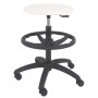 Scaun profesional inalt, fara spatar - LABOR EXTRA - imitatie piele alb