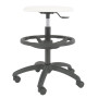 Scaun profesional inalt, fara spatar - LABOR EXTRA - imitatie piele alb