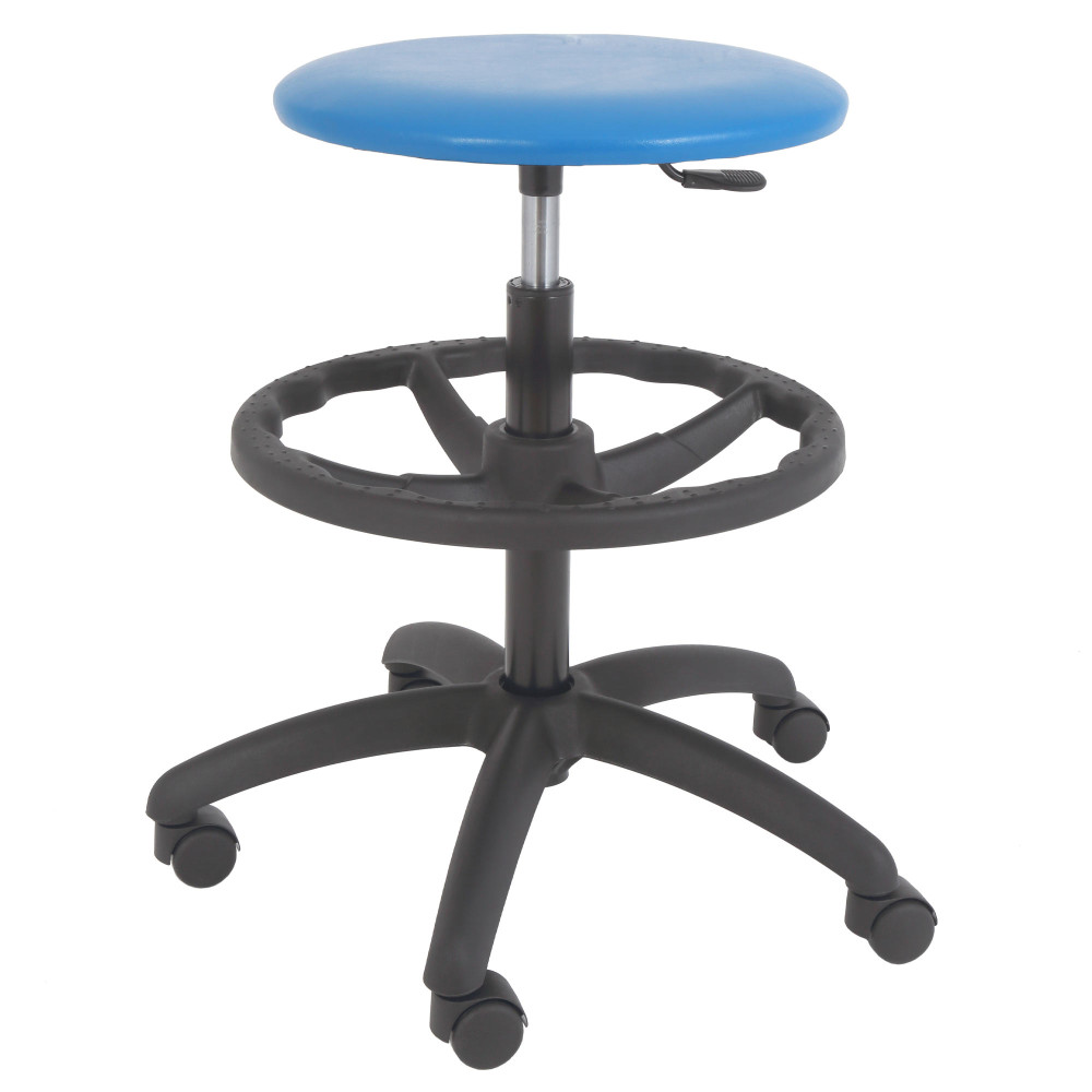 Scaun profesional inalt, fara spatar - LABOR EXTRA - imitatie piele albastru Scaun profesional inalt, fara spatar - LABOR EXTRA - imitatie piele albastru