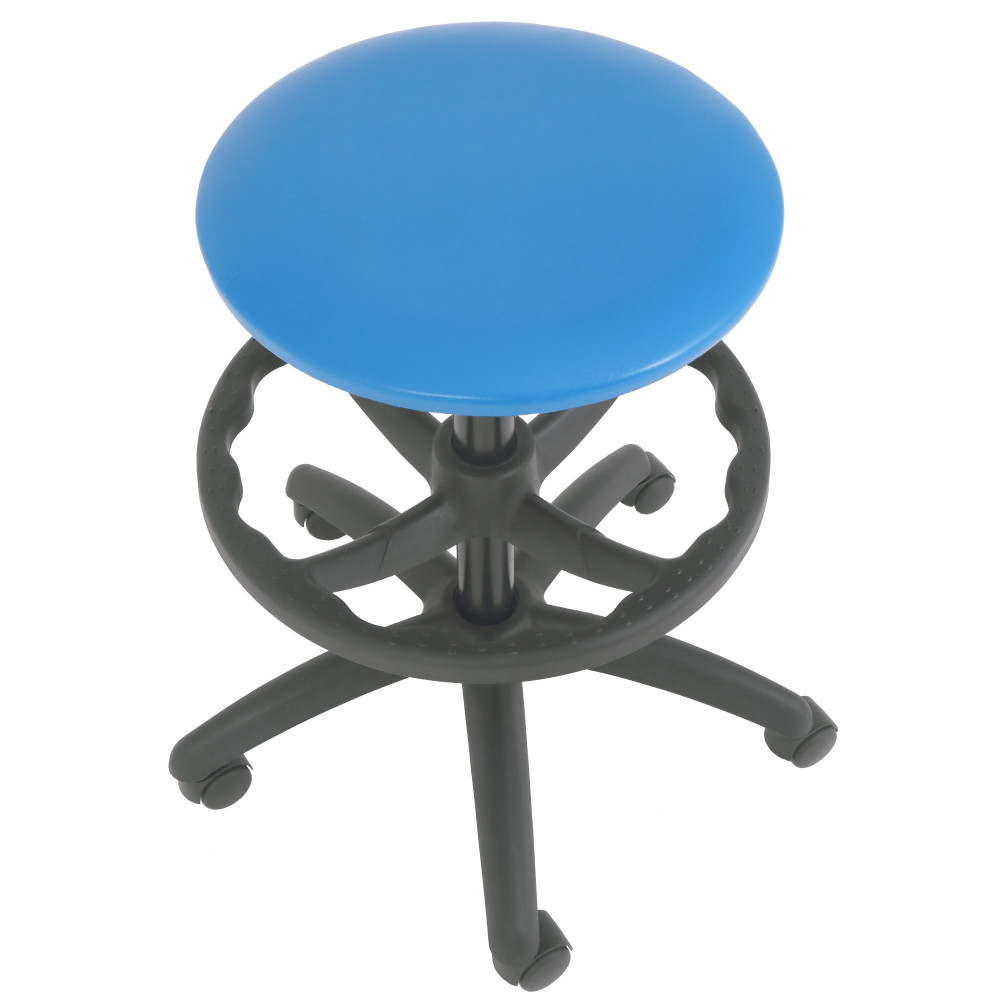 Scaun profesional inalt, fara spatar - LABOR EXTRA - imitatie piele albastru Scaun profesional inalt, fara spatar - LABOR EXTRA - imitatie piele albastru