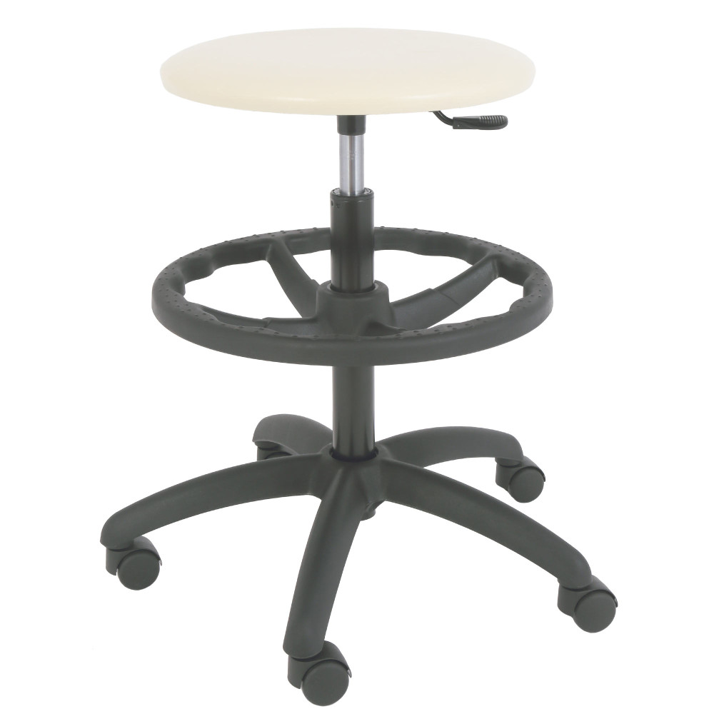 Scaun profesional inalt, fara spatar - LABOR EXTRA - imitatie piele crem Scaun profesional inalt, fara spatar - LABOR EXTRA - imitatie piele crem