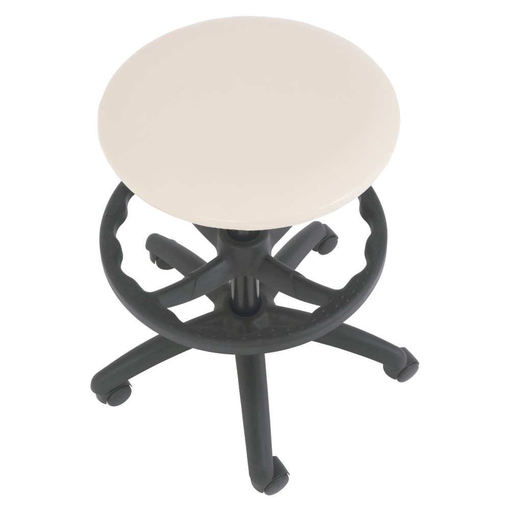 Scaun profesional inalt, fara spatar - LABOR EXTRA - imitatie piele crem Scaun profesional inalt, fara spatar - LABOR EXTRA - imitatie piele crem