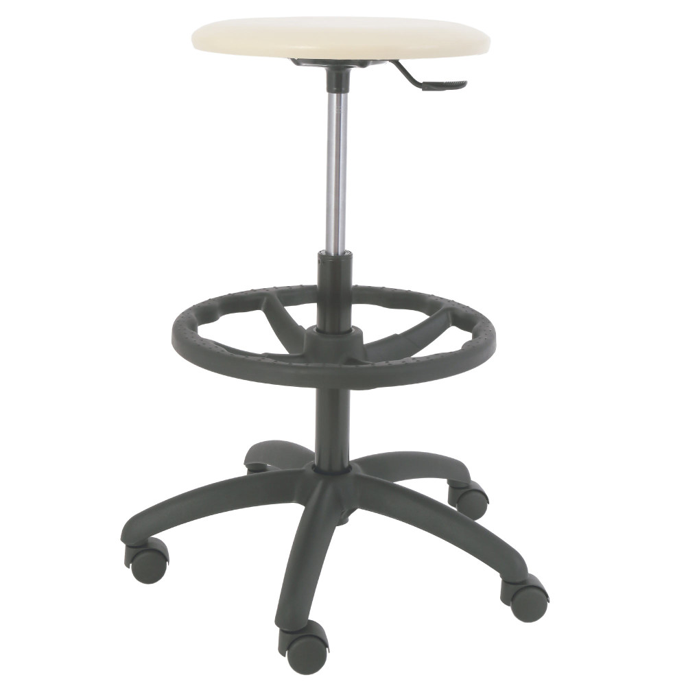 Scaun profesional inalt, fara spatar - LABOR EXTRA - imitatie piele crem Scaun profesional inalt, fara spatar - LABOR EXTRA - imitatie piele crem