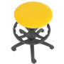 Scaun profesional inalt, fara spatar - LABOR EXTRA - imitatie piele galben
