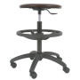 Scaun profesional inalt, fara spatar - LABOR EXTRA - imitatie piele maro