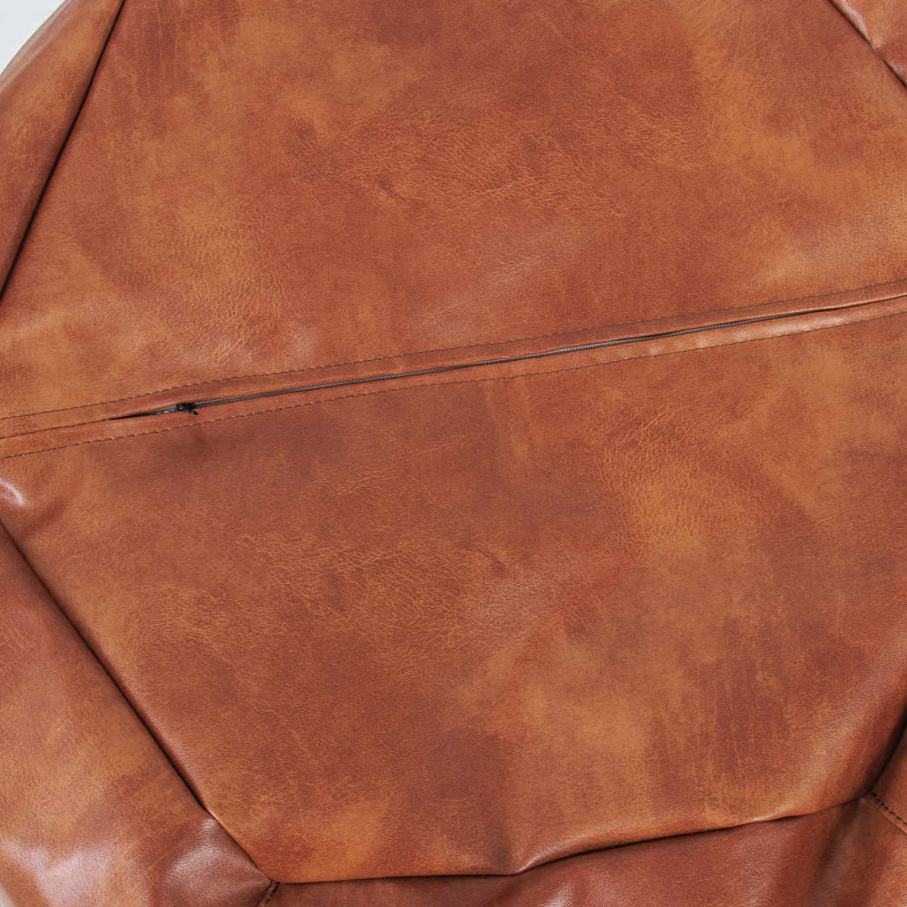 Fotoliu puf Mara - imitatie piele - coniac