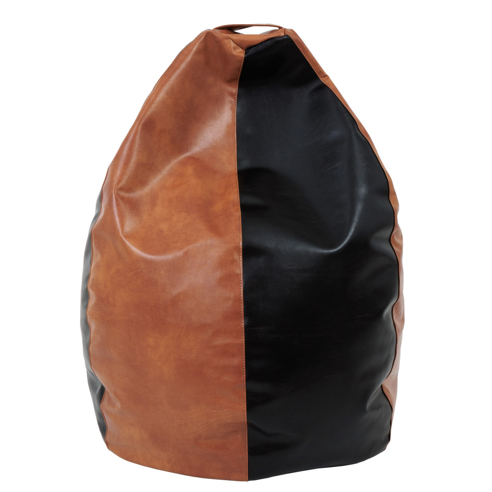 Fotoliu puf Mara - imitatie piele - coniac/wenge Fotoliu puf Mara - imitatie piele - coniac/wenge