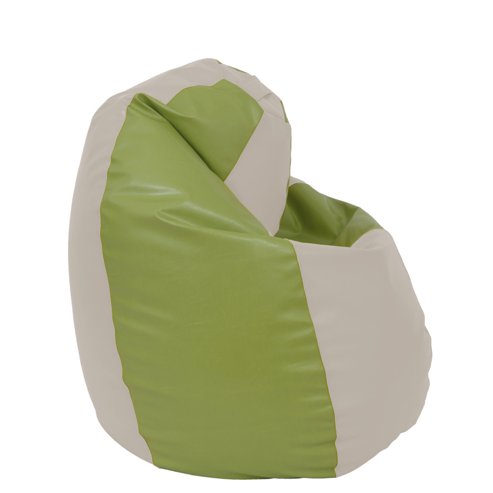 Fotoliu puf Mara - imitatie piele - crem/verde Fotoliu puf Mara - imitatie piele - crem/verde