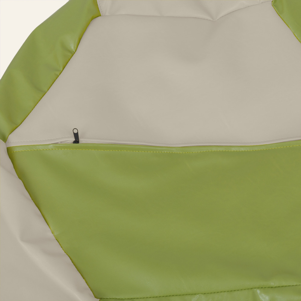 Fotoliu puf Mara - imitatie piele - crem/verde Fotoliu puf Mara - imitatie piele - crem/verde
