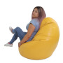 Fotoliu puf Mara - imitatie piele - galben Fotoliu puf Mara - imitatie piele - galben