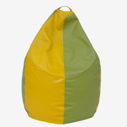 Fotoliu puf Mara - imitatie piele - galben/verde