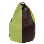 Fotoliu puf Mara - imitatie piele - maro/verde