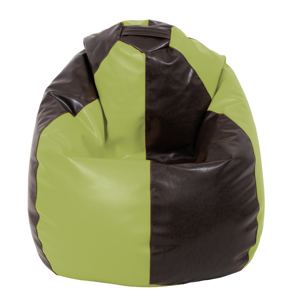 Fotoliu puf Mara - imitatie piele - maro/verde Fotoliu puf Mara - imitatie piele - maro/verde