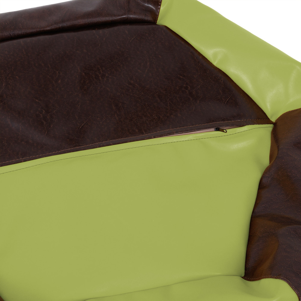 Fotoliu puf Mara - imitatie piele - maro/verde Fotoliu puf Mara - imitatie piele - maro/verde