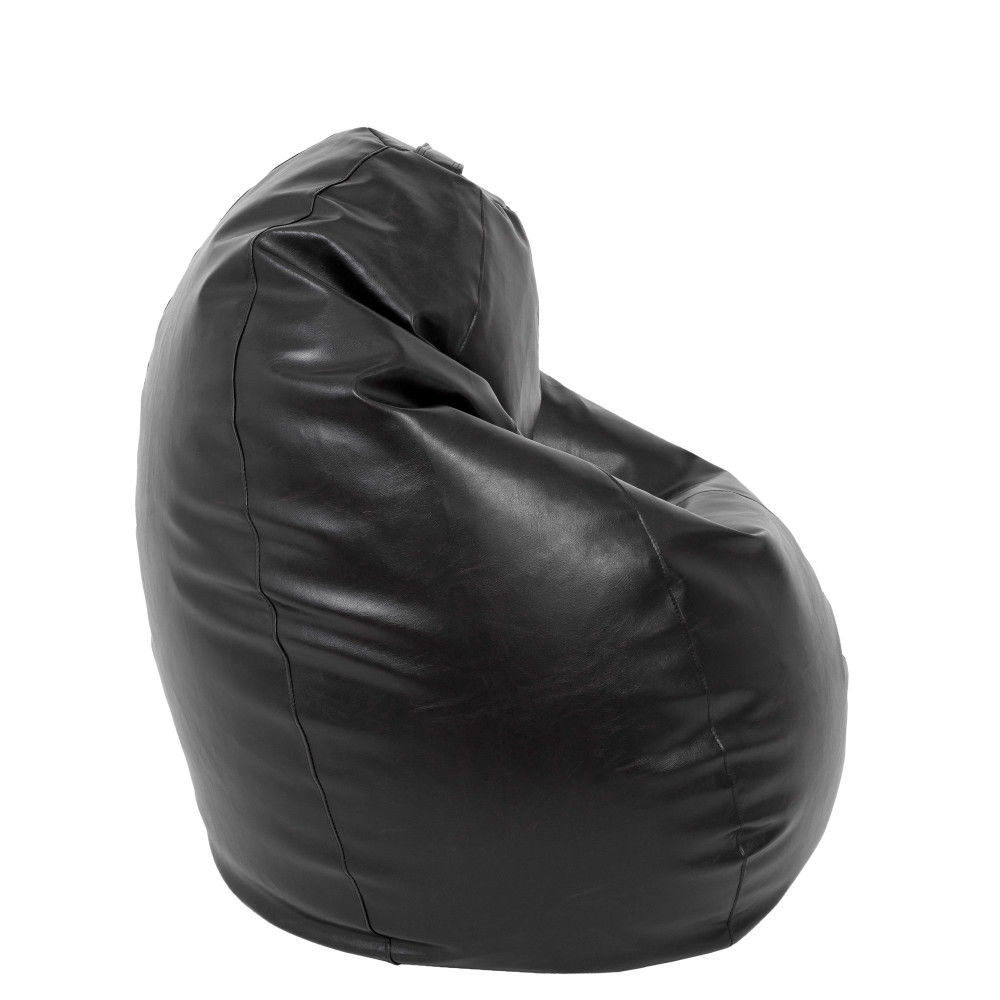 Fotoliu puf Mara - imitatie piele - negru Fotoliu puf Mara - imitatie piele - negru