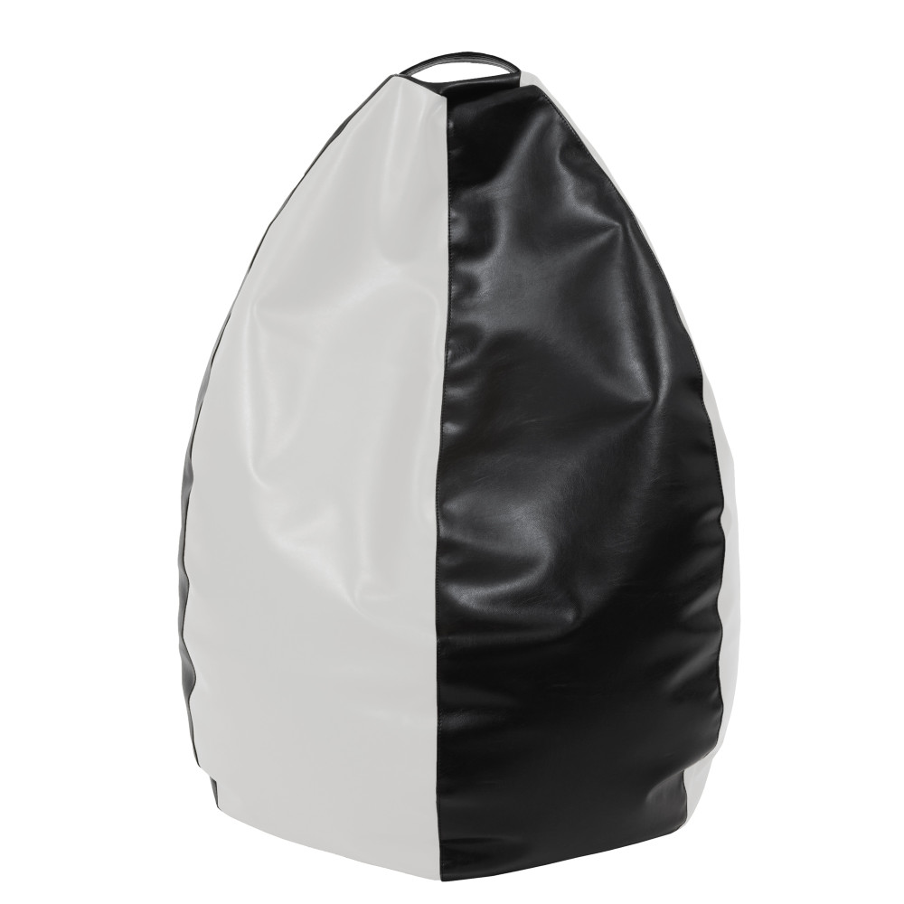 Fotoliu puf Mara - imitatie piele - negru/alb Fotoliu puf Mara - imitatie piele - negru/alb