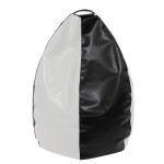 Fotoliu puf Mara - imitatie piele - negru/alb