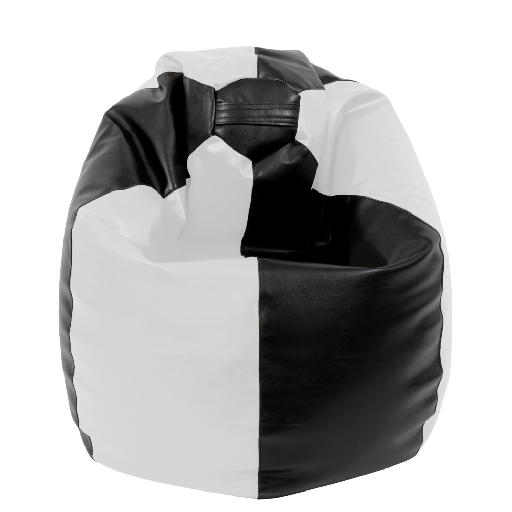Fotoliu puf Mara - imitatie piele - negru/alb Fotoliu puf Mara - imitatie piele - negru/alb