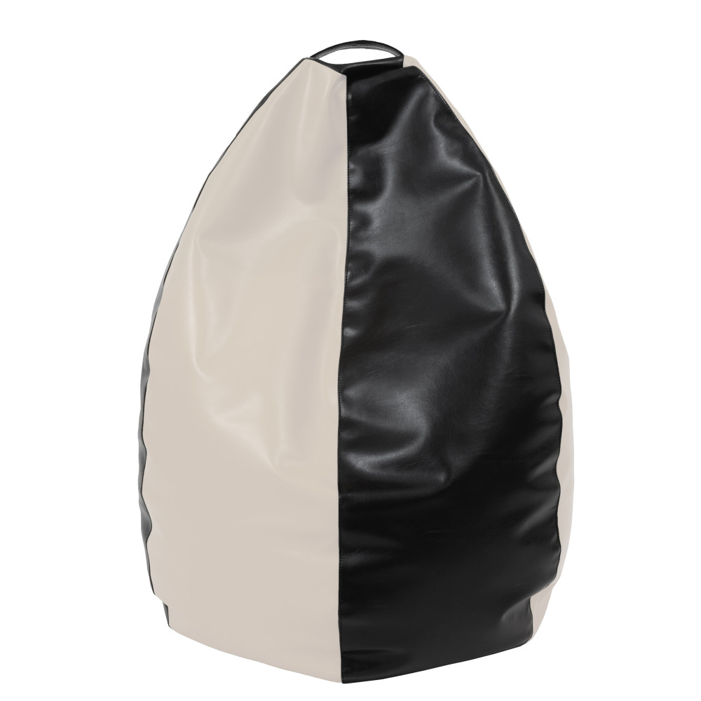 Fotoliu puf Mara - imitatie piele - negru/crem Fotoliu puf Mara - imitatie piele - negru/crem