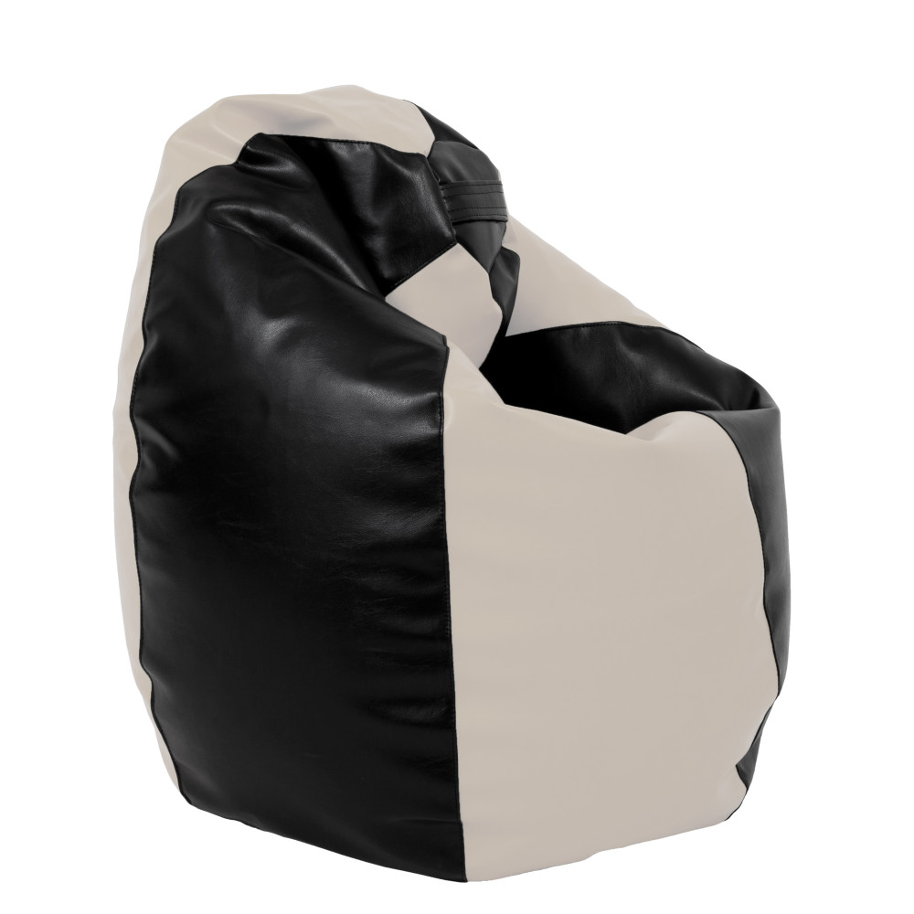 Fotoliu puf Mara - imitatie piele - negru/crem Fotoliu puf Mara - imitatie piele - negru/crem