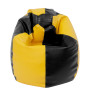 Fotoliu puf Mara - imitatie piele - negru/galben Fotoliu puf Mara - imitatie piele - negru/galben