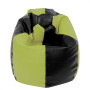 Fotoliu puf Mara - imitatie piele - negru/verde Fotoliu puf Mara - imitatie piele - negru/verde