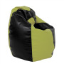 Fotoliu puf Mara - imitatie piele - negru/verde Fotoliu puf Mara - imitatie piele - negru/verde