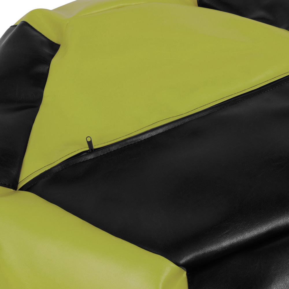 Fotoliu puf Mara - imitatie piele - negru/verde Fotoliu puf Mara - imitatie piele - negru/verde