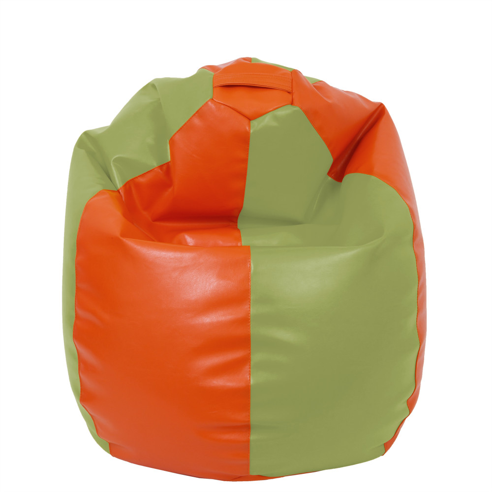 Fotoliu puf Mara - imitatie piele - portocaliu/verde Fotoliu puf Mara - imitatie piele - portocaliu/verde