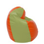 Fotoliu puf Mara - imitatie piele - portocaliu/verde Fotoliu puf Mara - imitatie piele - portocaliu/verde