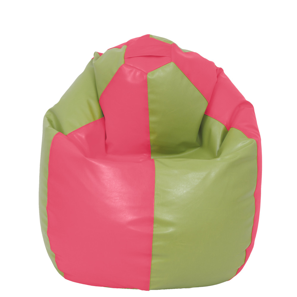 Fotoliu puf Mara - imitatie piele - roz/verde Fotoliu puf Mara - imitatie piele - roz/verde