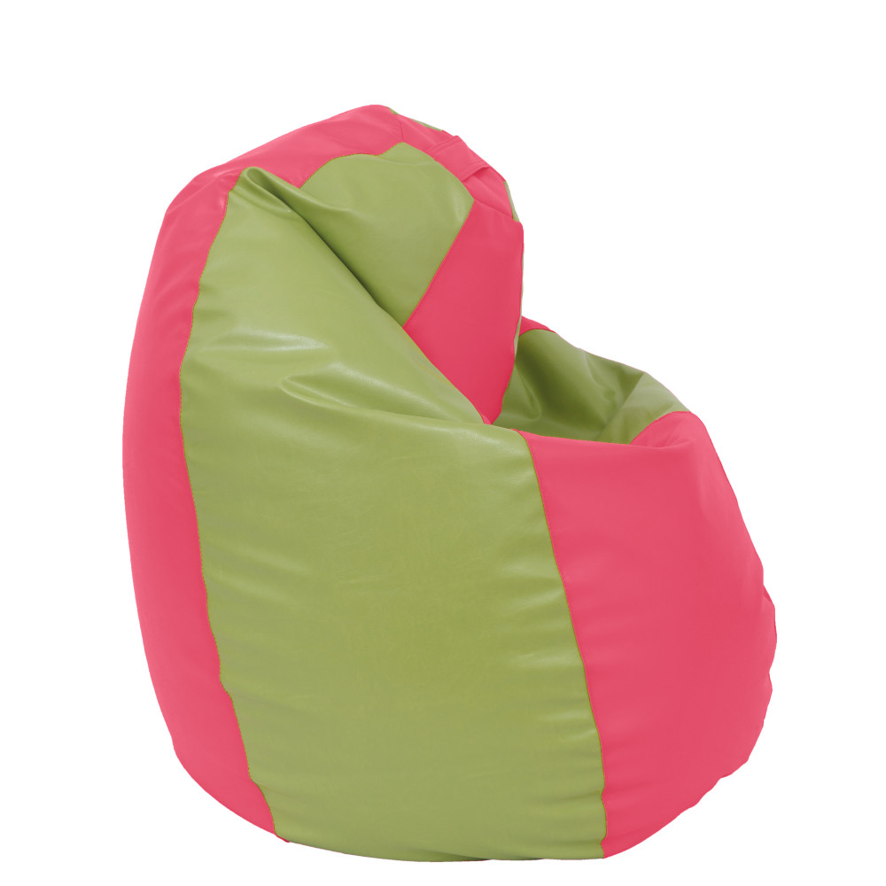 Fotoliu puf Mara - imitatie piele - roz/verde Fotoliu puf Mara - imitatie piele - roz/verde