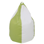 Fotoliu puf Mara - imitatie piele - verde/alb