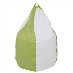 Fotoliu puf Mara - imitatie piele - verde/alb