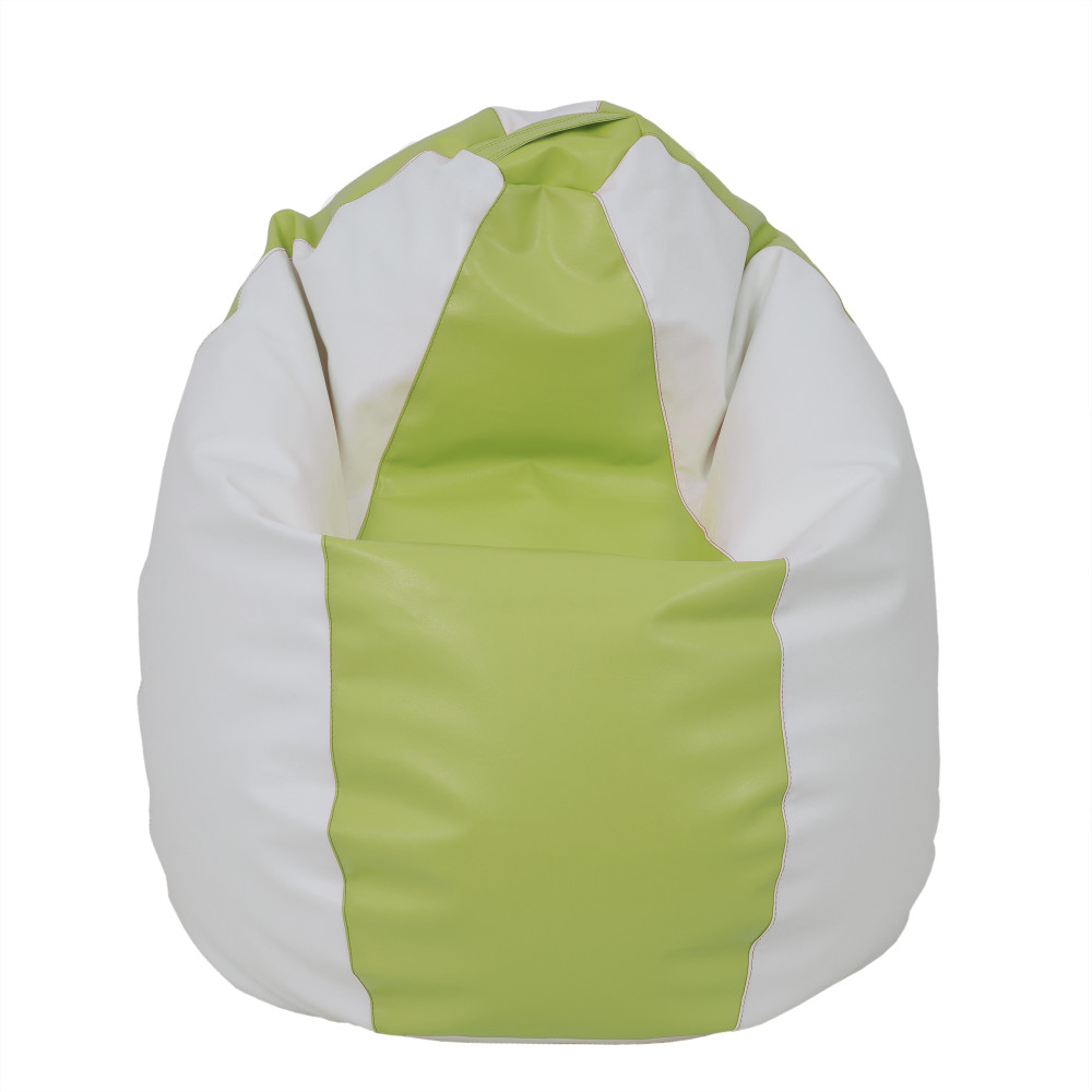 Fotoliu puf Mara - imitatie piele - verde/alb Fotoliu puf Mara - imitatie piele - verde/alb