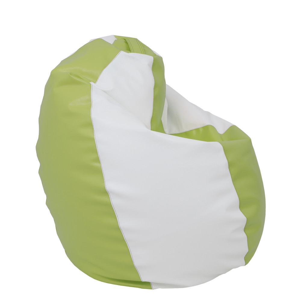 Fotoliu puf Mara - imitatie piele - verde/alb Fotoliu puf Mara - imitatie piele - verde/alb