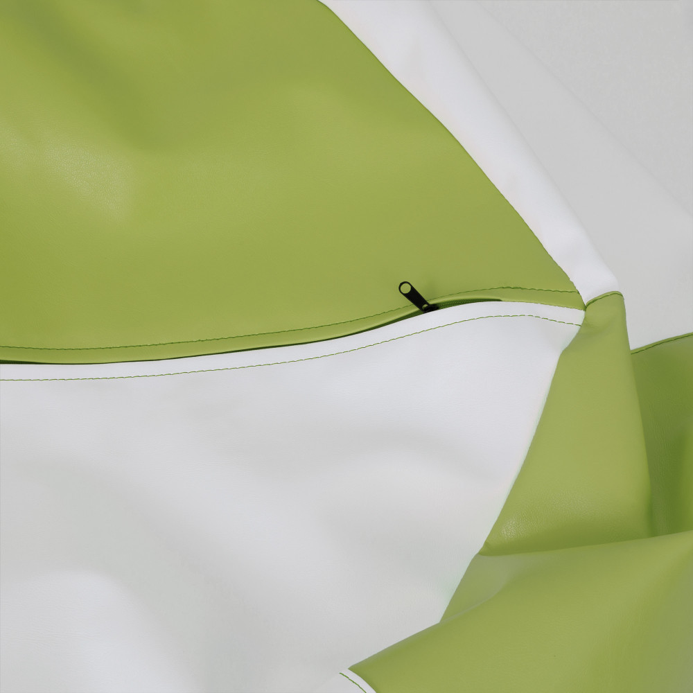 Fotoliu puf Mara - imitatie piele - verde/alb Fotoliu puf Mara - imitatie piele - verde/alb