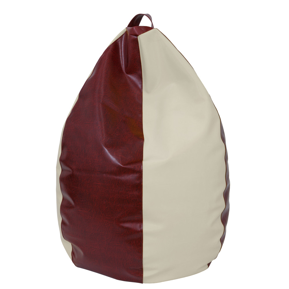 Fotoliu puf Mara - imitatie piele - bordo/crem Fotoliu puf Mara - imitatie piele - bordo/crem