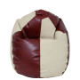 Fotoliu puf Mara - imitatie piele - bordo/crem Fotoliu puf Mara - imitatie piele - bordo/crem