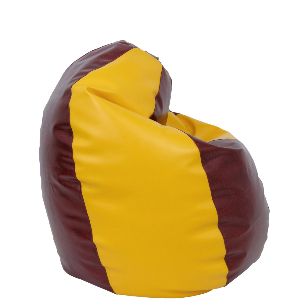 Fotoliu puf Mara - imitatie piele - bordo/galben Fotoliu puf Mara - imitatie piele - bordo/galben