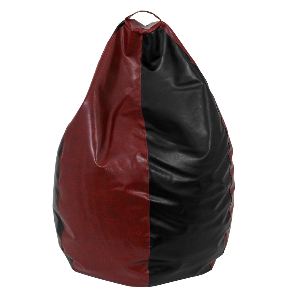 Fotoliu puf Mara - imitatie piele - bordo/negru Fotoliu puf Mara - imitatie piele - bordo/negru