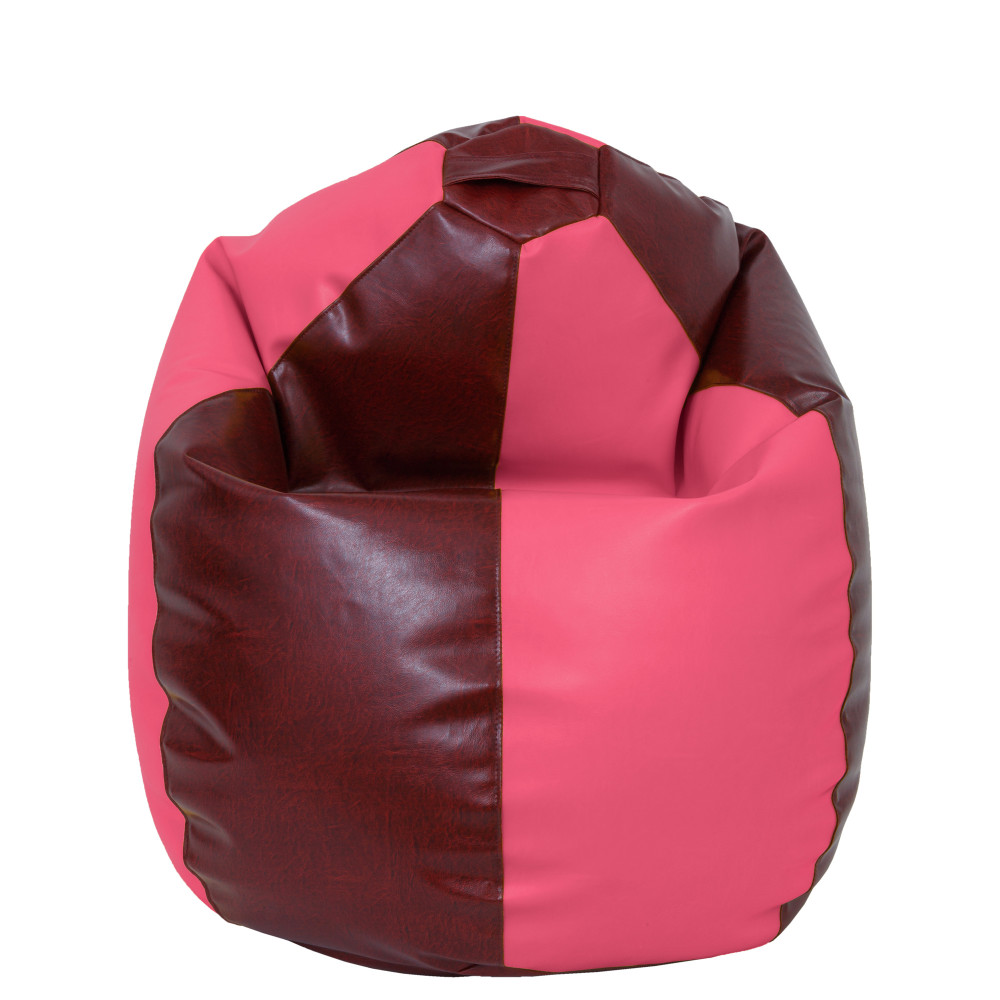 Fotoliu puf Mara - imitatie piele - bordo/roz Fotoliu puf Mara - imitatie piele - bordo/roz