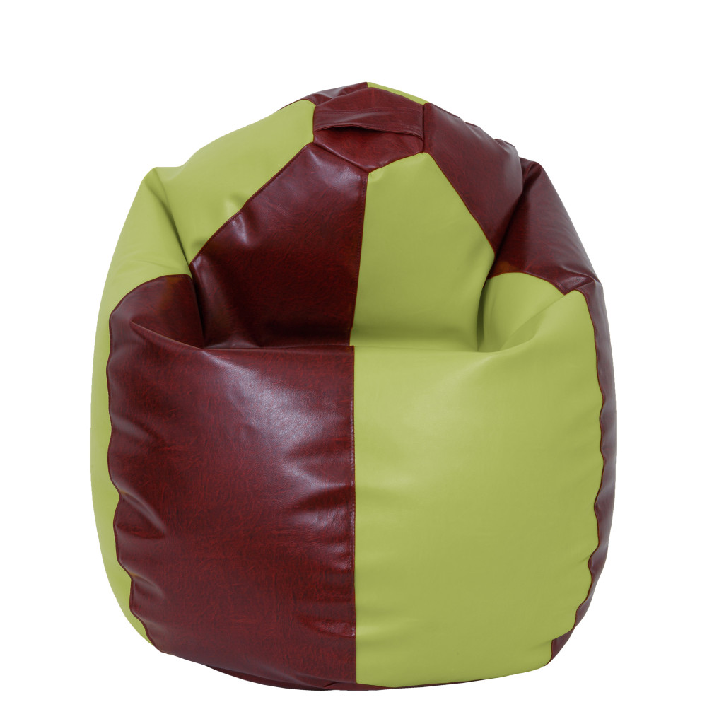 Fotoliu puf Mara - imitatie piele - bordo/verde Fotoliu puf Mara - imitatie piele - bordo/verde