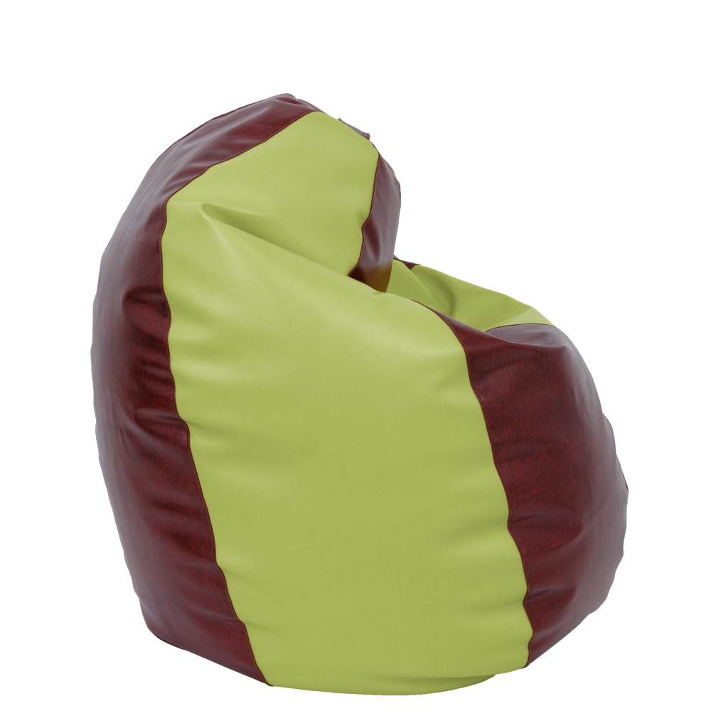 Fotoliu puf Mara - imitatie piele - bordo/verde Fotoliu puf Mara - imitatie piele - bordo/verde