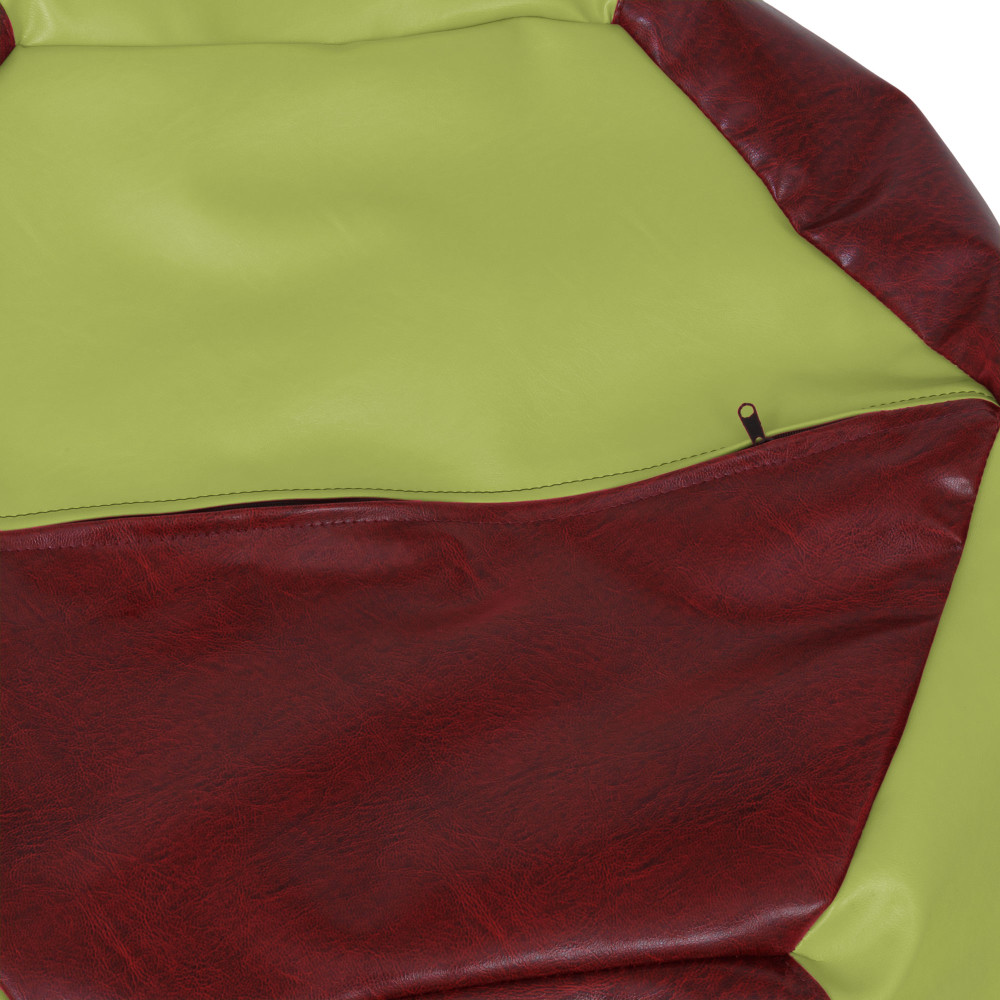 Fotoliu puf Mara - imitatie piele - bordo/verde Fotoliu puf Mara - imitatie piele - bordo/verde