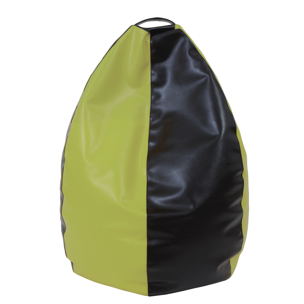 Fotoliu puf Mara - imitatie piele - wenge/verde Fotoliu puf Mara - imitatie piele - wenge/verde
